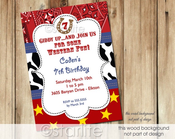 Cowboy Themed Birthday Invitations 7