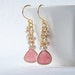 LAST ONE Pink Pearl Cluster Earrings