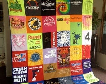 Custom T-Shirt Memory Blanket - unlimited amount of items - CA KING
