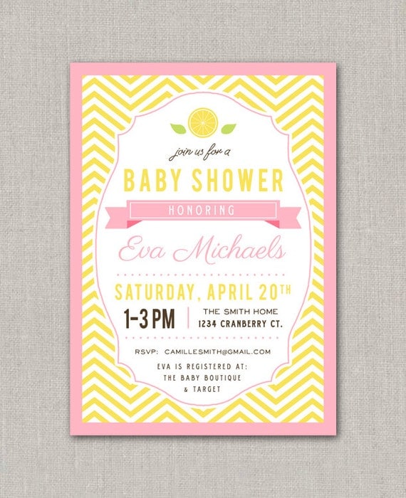 Lemonade Baby Shower Invitations 4