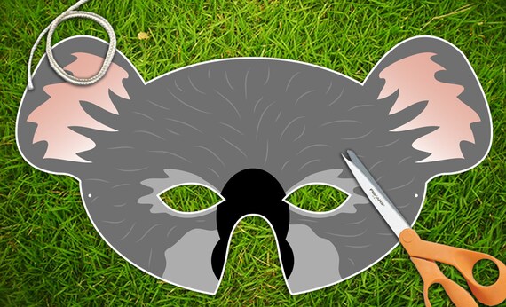 Koala Halloween Mask Party Mask Printable PDF by theRasilisk
