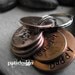 Lucky Us Copper Keychain with five lucky pennies