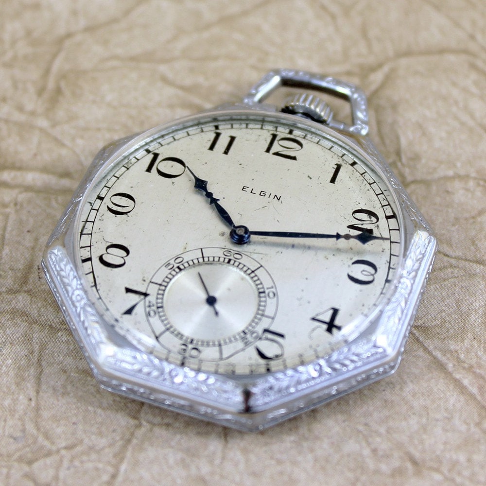 Vintage Elgin Pocket Watch circa 1924 7 Jewel 12 Size