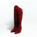 Vintage Red Boots 90s Kitten Heel Over The Knee Boots size 8