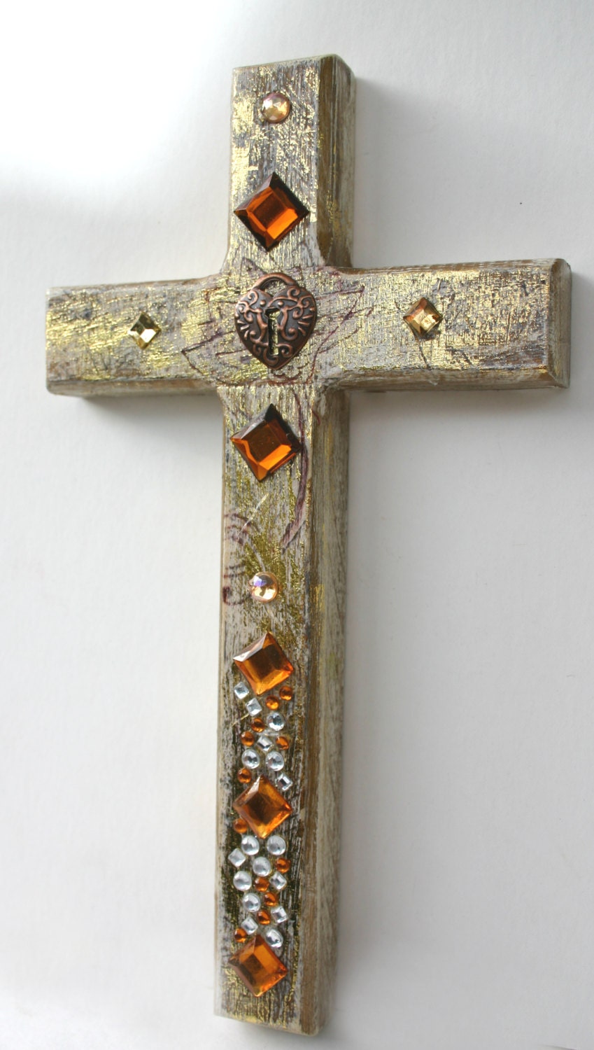 Wall cross Decorative wall cross Ornate wall cross by DulcetWhimsy