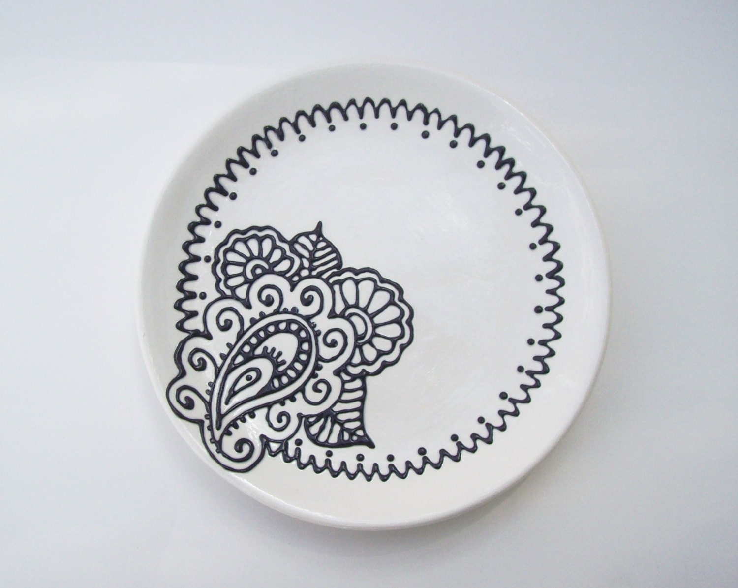 Henna Design Plate | henna paisley design plate 7 dia ready to ship Henna Design Plate | henna paisley design plate 7 dia ready to ship
