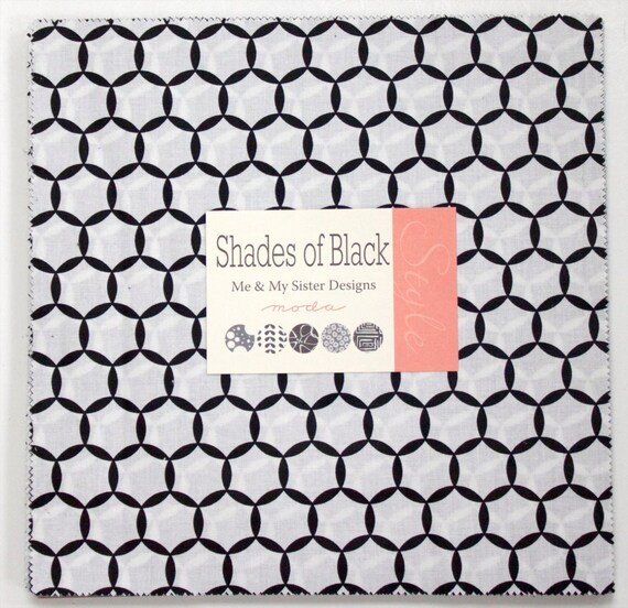 Shades of Black Layer Cake Fabric Moda Me & My Sister