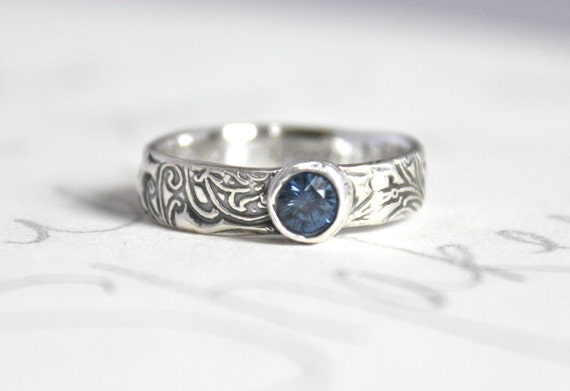 scroll engagement ring . ethical silver unique engagement ring ...