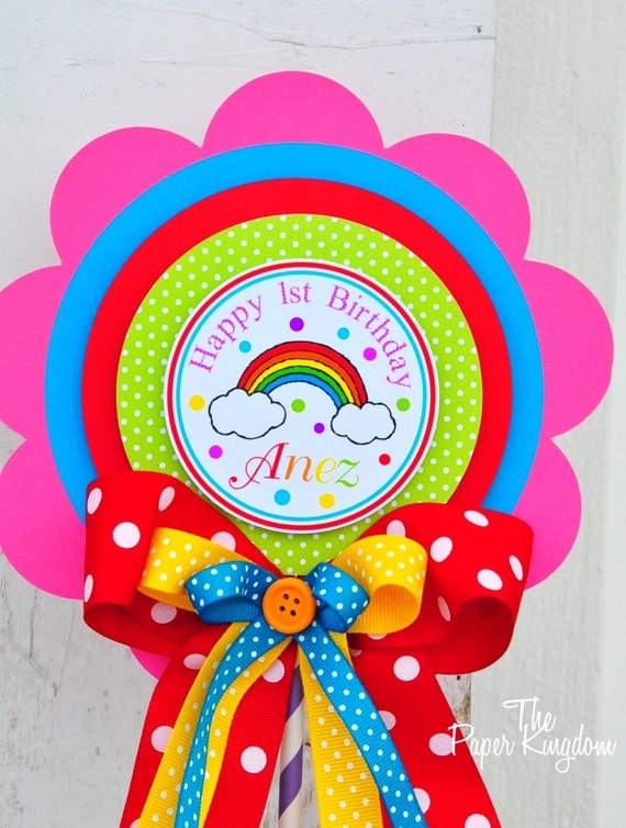 Rainbow Centerpiece Deluxe Table Centerpiece by thepaperkingdom