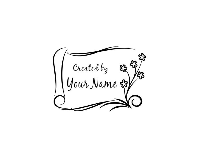 Handle Mounted or Cling Personalized Name custom made rubber stamps C17