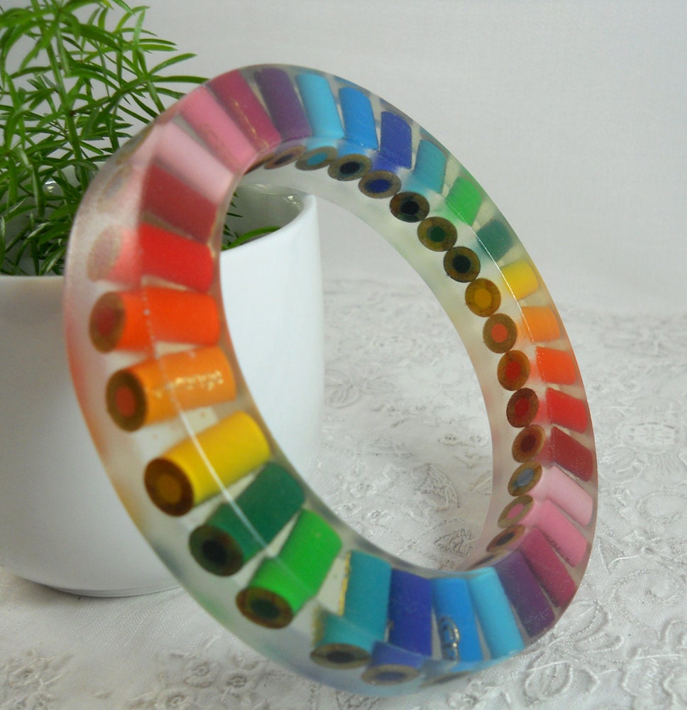 Resin Bracelet Bangle Resin Jewelry Colored Pencil Teacher