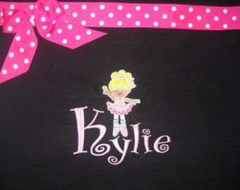 Ballet Tote Bag Personalized Ballerina Bag, Name, Ribbon and Bow. Dance bag, Choose your colors. Adorable