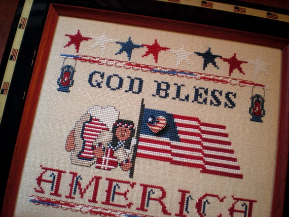 Complete Patriotic Cross Stitch God Bless America Usa By Moosemom 