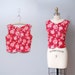 1950s Blouse - Red Atomic Print 50s Cropped Tank