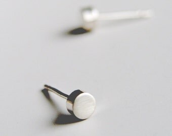 Stud Earrings Sterling Silver Small Spots Circle Post Earrings Silver Studs