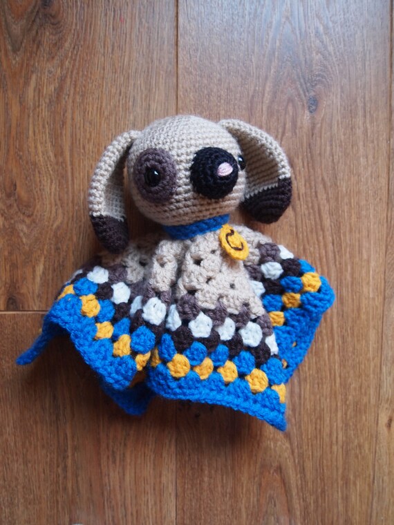 Items similar to Baby Puppy Crochet Security Blanket Lovey Doll on Etsy
