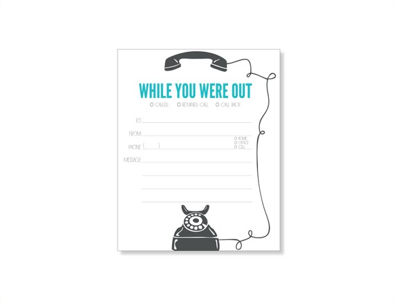 while you were out telephone message notepad by skeldesign