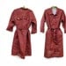 70s Vintage Raincoat Red Plaid size Large .. way cute ..