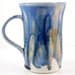 14 oz Porcelain Teacup, Ceramic Mug Blue Rain