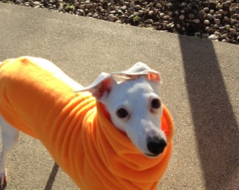 Italian Greyhound English Style Fleece Dog Coat "Orange"
