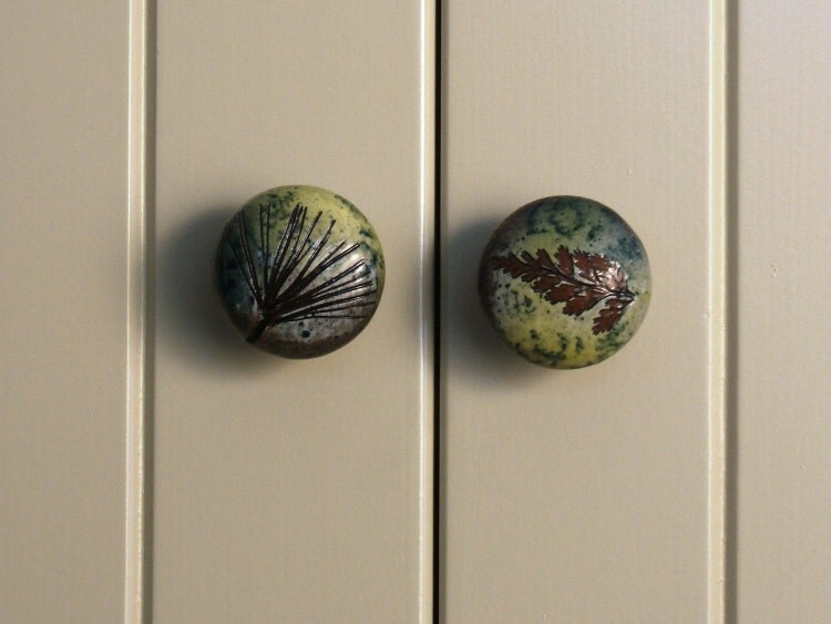 10 ceramic knobs drawer pulls tree by PotsbydePerrot