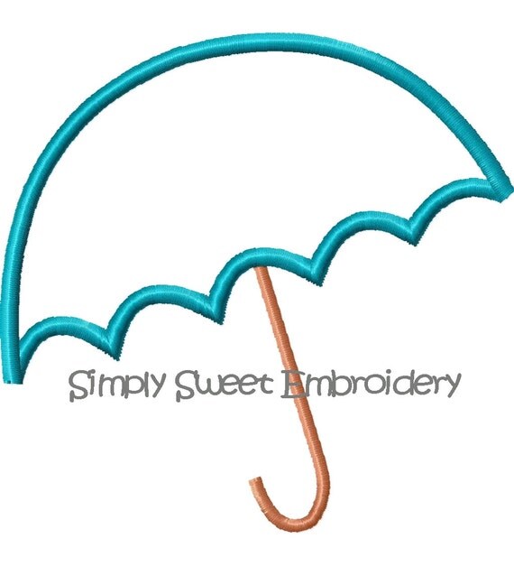 Umbrella Applique Machine Embroidery by SimplySweetEmbroider