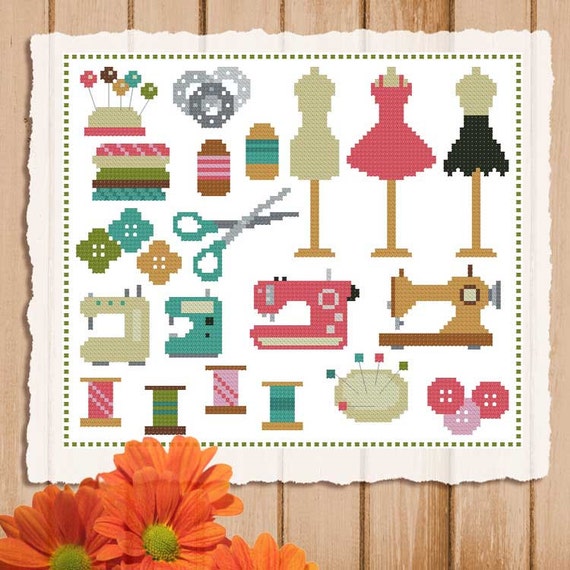 Sewing Mini Sampler PDF Cross Stitch Chart Miniature samplers viii