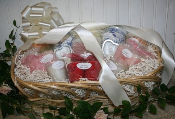 Candle Basket for Bridal Shower with Candle Poem - Wedding Gift Basket ...