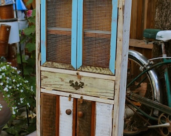 Reclaimed Wood Furniture - Cabinet - Handcrafted - Shabby - French Country Chic Decor - Rustic Home Decor - Entryway