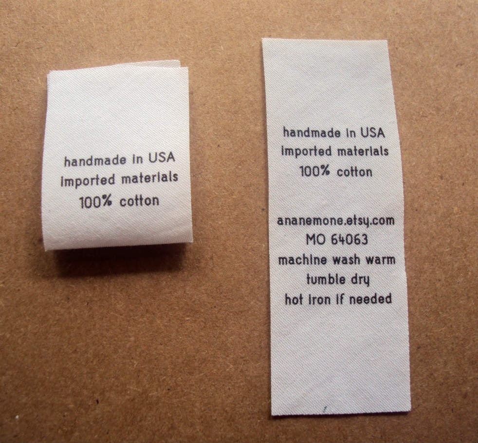 Fabric Care Labels custom garment labels fold over by ananemone