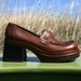 Vintage MIA Chunky Heel Platform LOAFERS - Size 7 1/2 - 8