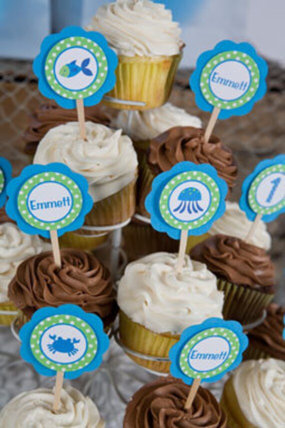 Items Similar To Under The Sea Theme Cupcake Toppers - Under The Sea 