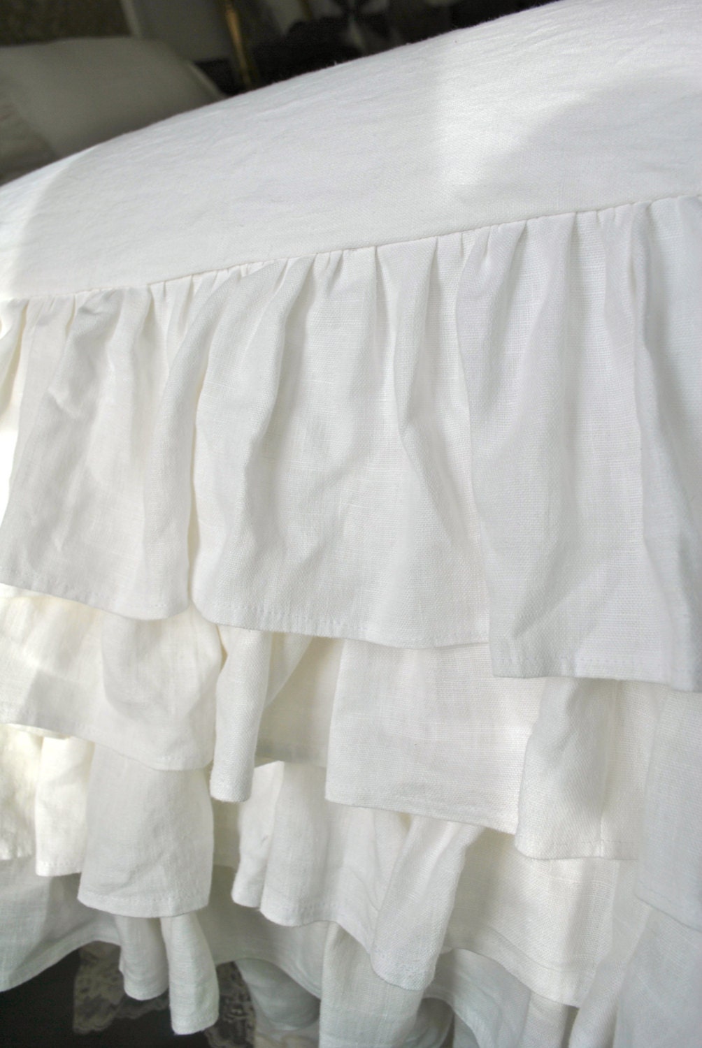 Linen Ruffled Coverlet