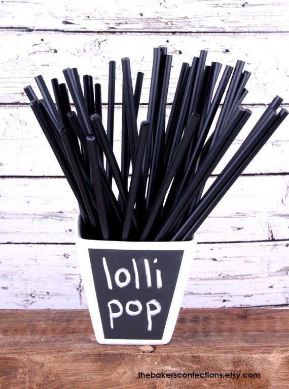 Long Black Lollipop & Cake Pop Sticks in by thebakersconfections