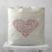 CLEARANCE ~ LOVE Languages Tote Bag - Red on Natural - Canvas Bag - Carryall Tote - Valentines Day