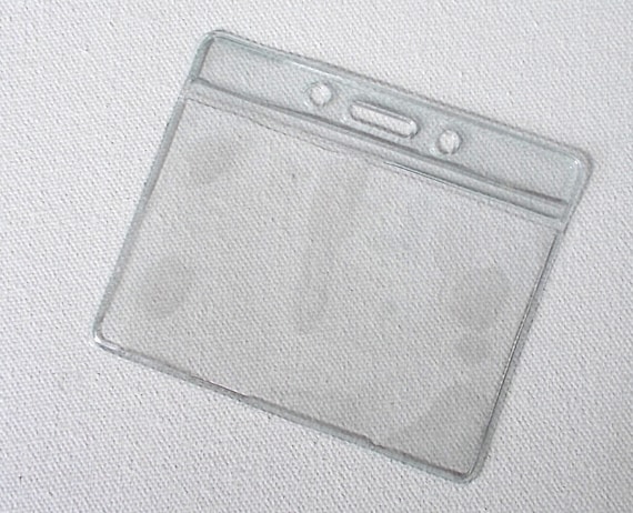 ID Card Holder... ID Badge Sleeve Clear Plastic/Vinyl