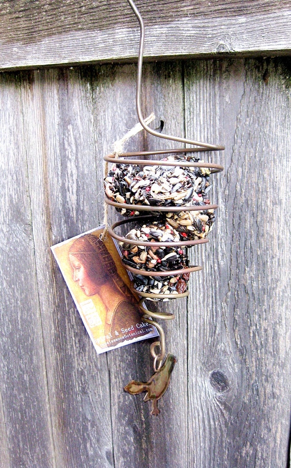 Items similar to Organic Bird Seed Cakes, Spiral Bird Feeder, Nut and ...