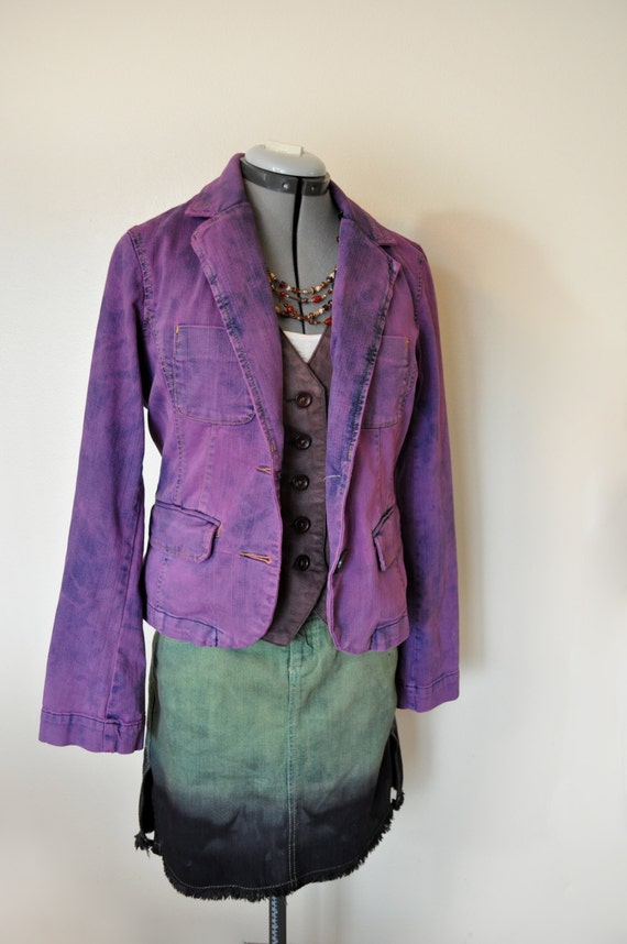 Purple Medium Denim JACKET Raspberry Violet by DavidsonStudio