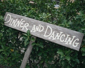 Rustic Wood Wedding Sign on Stake Bridal Shower Directional Arrow