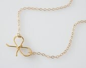 Bow Necklace - Gold Bow Necklace - Ribbon Necklace - Simple Necklace - Dainty Necklace - Modern Necklace - Everyday Necklace - Minimalist