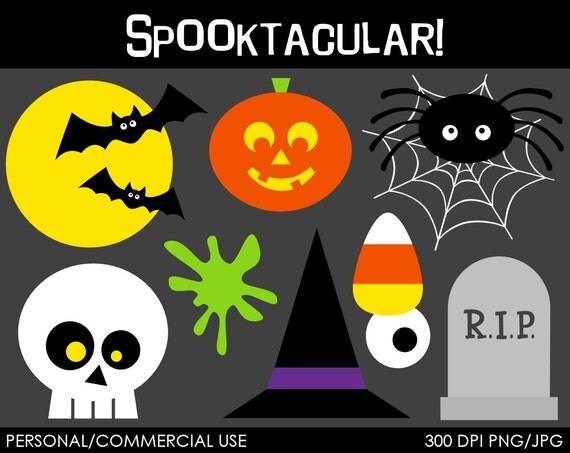 Spooktacular Clipart - Digital Clip Art Graphics for Personal or Commercial Use Il_570xn