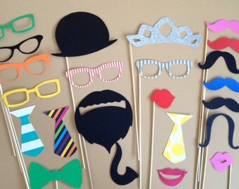 Super Fun PHOTO BOOTH PROPS Set Of 23 Party Pack Wedding Photo Booth Super Fun PHOTO BOOTH PROPS Set Of 23 Party Pack Wedding Photo Booth