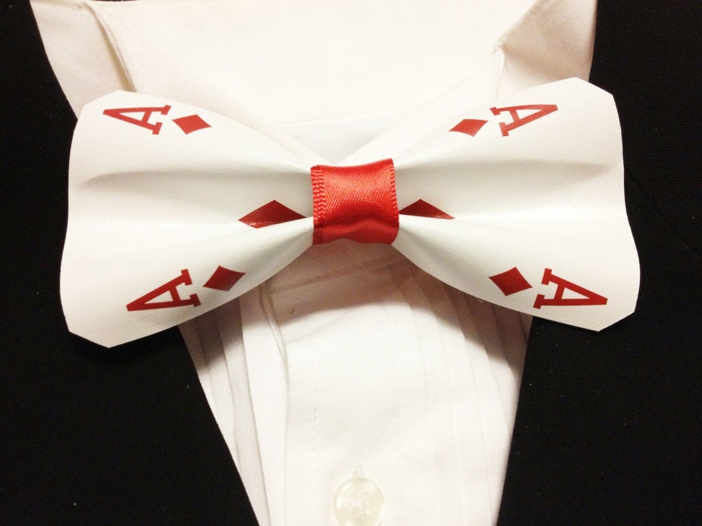 Items similar to Aces Playing Card Bowtie ClipOn on Etsy