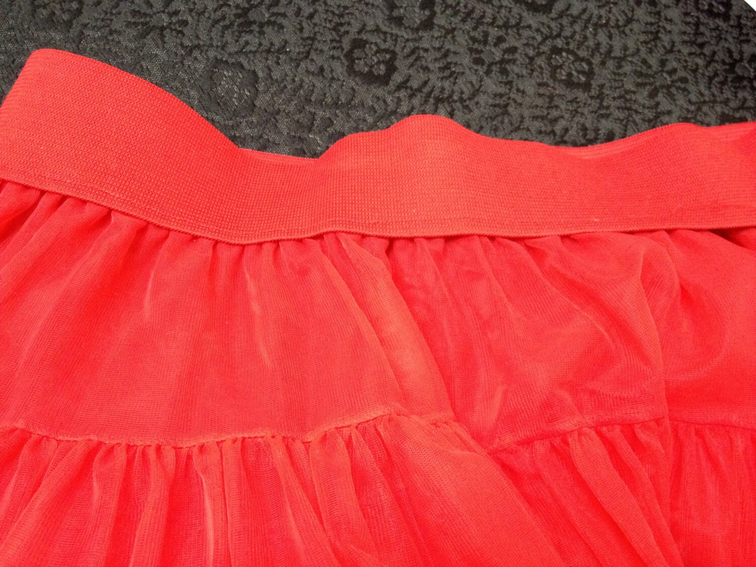 Red Can Can Slip Bouffant 2 Layer Nylon Crinoline Pouffy Tutu 6838