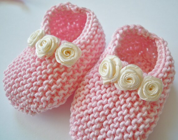Items similar to Elegant baby girl gift set - hand knit powder pink ...