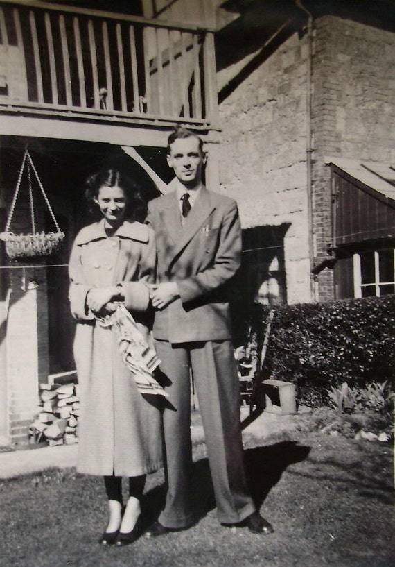 Black & White Photo Vintage Couple 1950's