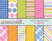 Easter Egg Painting Cute Digital Papers Backgrounds for Invitations, Card Design, Scrapbooking, and Web Design Il_170x135