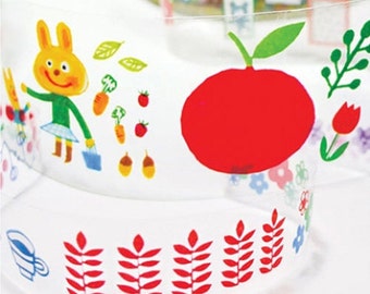 2 Set - Fruit Nature Illustration Adhesive Tapes (0.8in & 1.6in)