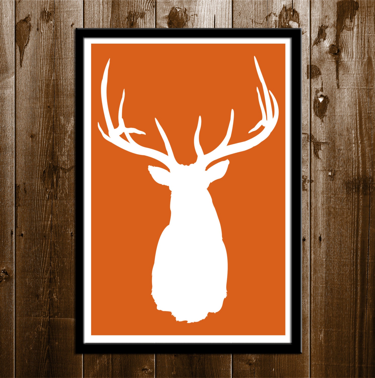 Elk Silhouette Hunting  Wall  Decor  Printable by 