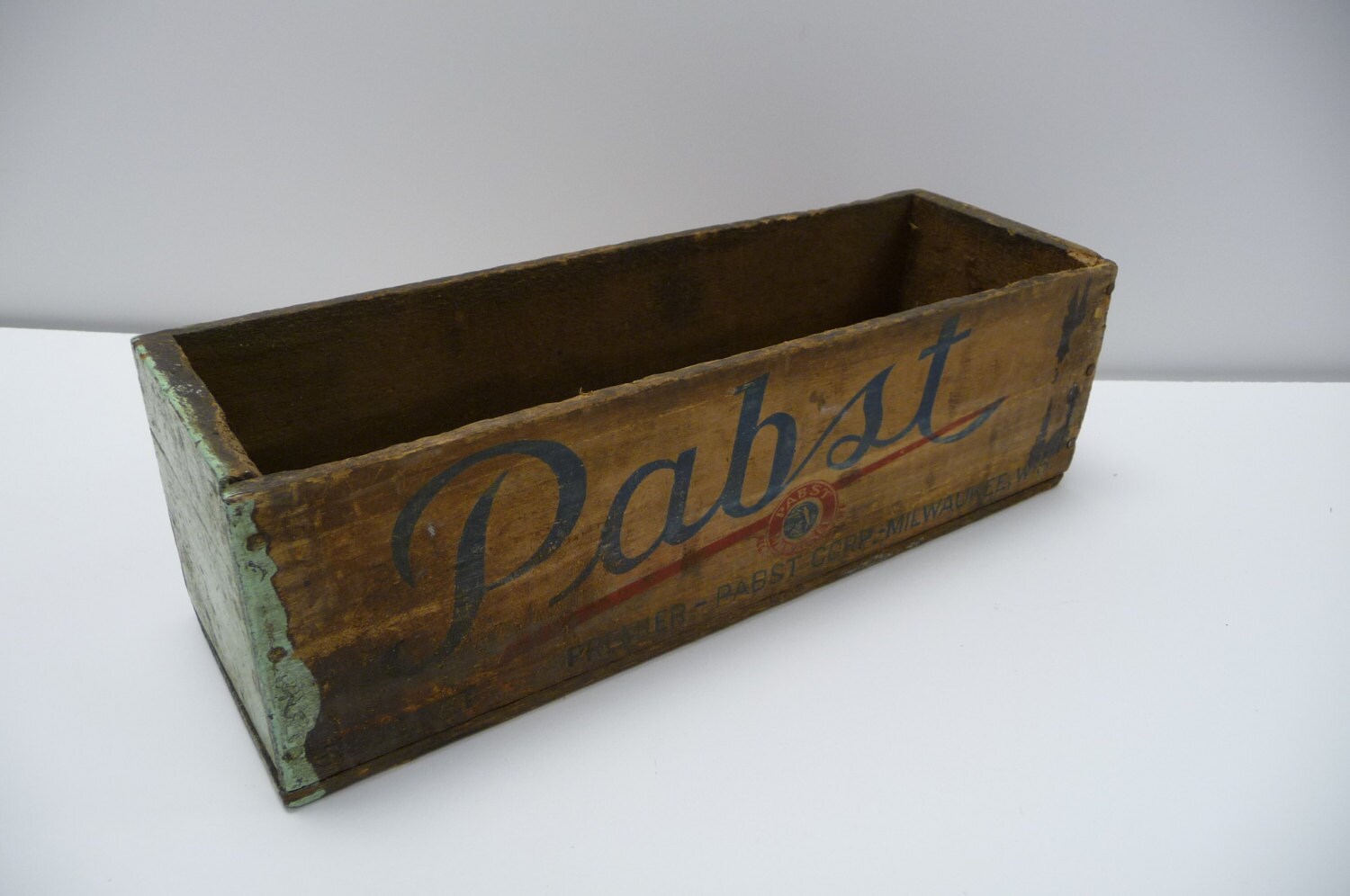 Antique Pabst wooden cheese box Primitive Rustic 5 lb